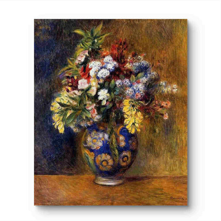 "Pierre-Auguste Renoir's 'Blooming Elegance' - Premium Hand-Painted Oil Painting Reproduction of Floral Still Life"