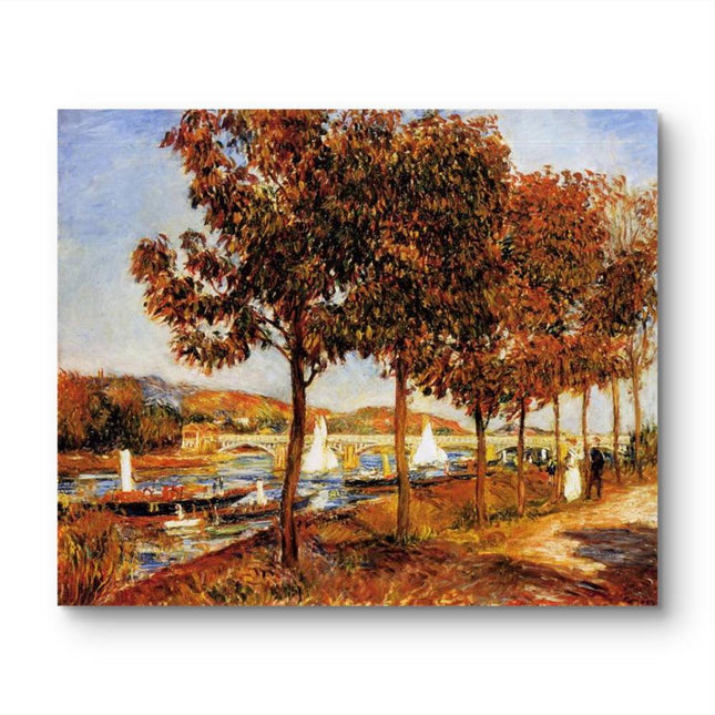 "Pierre-Auguste Renoir's 'Autumn Riverside Serenity' - Premium Hand-Painted Oil Painting Reproduction"