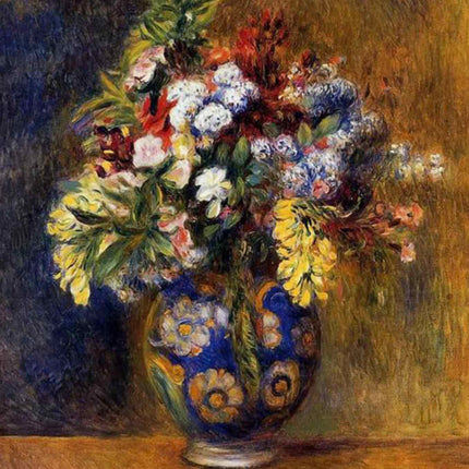 "Pierre-Auguste Renoir's 'Blooming Elegance' - Premium Hand-Painted Oil Painting Reproduction of Floral Still Life"