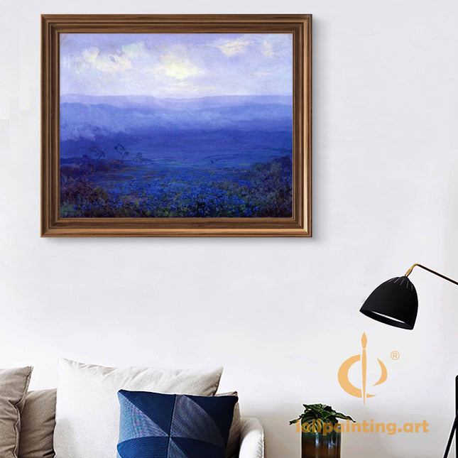 "Robert Julian Onderdonk's 'Texas Bluebonnet Serenity' - Premium Hand-Painted Oil Reproduction on Canvas"