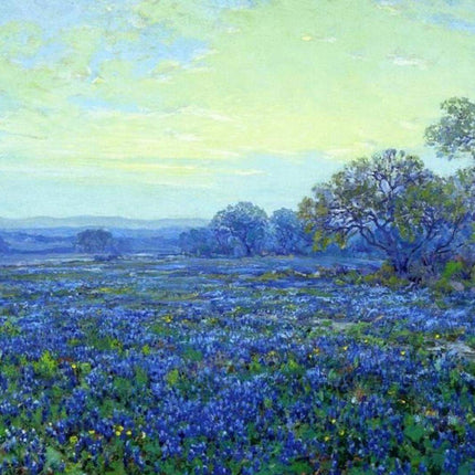 "Julian Onderdonk Inspired 'Texas Bluebonnet Field' - Premium Hand-Painted Oil Reproduction on Canvas"