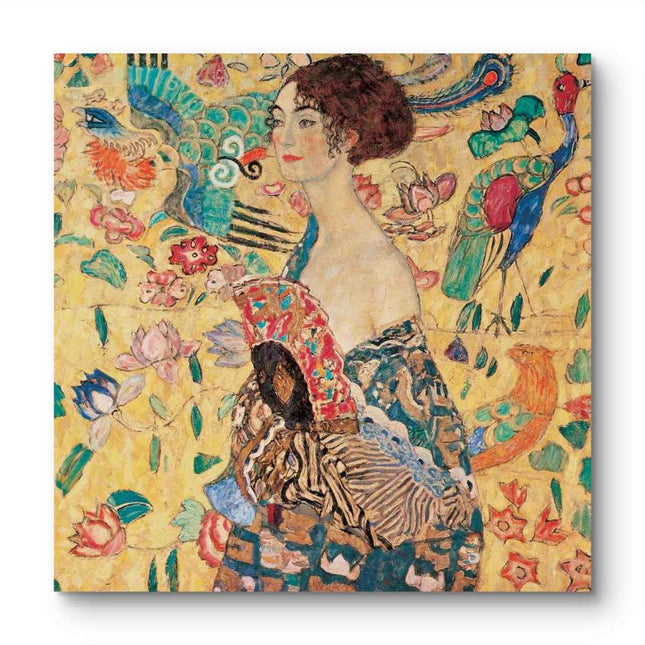 "Gustav Klimt's 'Woman with Peacocks' - Premium Hand-Painted Oil Reproduction on Canvas"