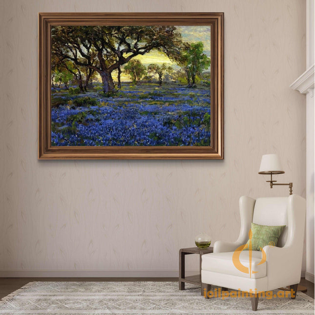 "Robert Julian Onderdonk's 'Bluebonnet Meadow' - Premium Hand-Painted Oil Reproduction on Canvas"