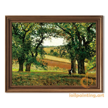 "Camille Pissarro's 'Golden Harvest Fields' - Hand-Painted Impressionist Oil Painting Reproduction"
