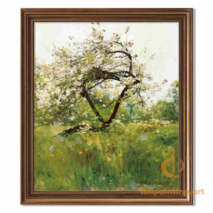 "Childe Hassam's 'Spring Blossoms' - Hand-Painted Floral Landscape Oil Painting Reproduction"