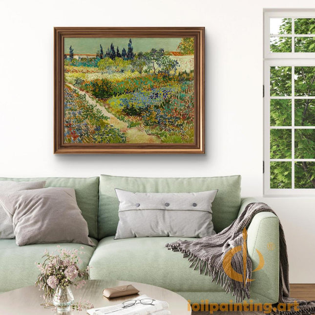 "Vincent van Gogh's 'Garden at Auvers' - Premium Hand-Painted Oil Reproduction on Canvas"
