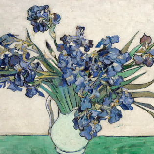 "Vincent van Gogh's 'Vase with Irises' - Premium Hand-Painted Oil Reproduction on Canvas"