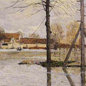 "John Constable's 'Flooded Village' - Hand-Painted Landscape Oil Painting Reproduction"