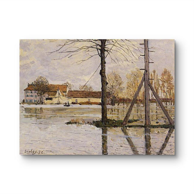 "John Constable's 'Flooded Village' - Hand-Painted Landscape Oil Painting Reproduction"