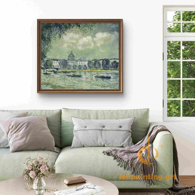 "Alfred Sisley's 'Tranquil Riverside' - Hand-Painted Impressionist Oil Painting Reproduction"