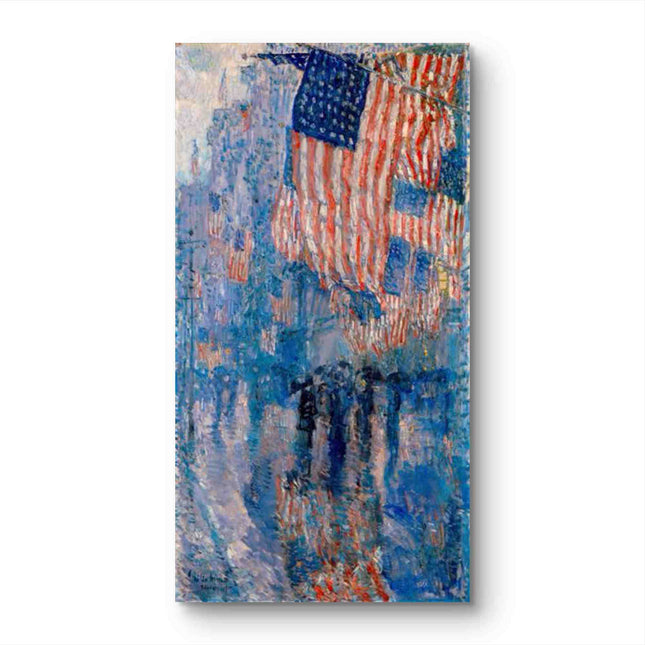 "Childe Hassam's 'Patriotic Splendor' - Premium Hand-Painted Oil Reproduction on Canvas"