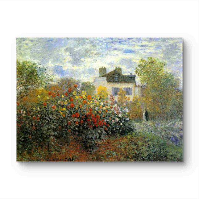 "Claude Monet's 'Garden at Giverny' - Premium Hand-Painted Oil Reproduction on Canvas"