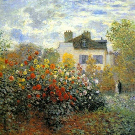 "Claude Monet's 'Garden at Giverny' - Premium Hand-Painted Oil Reproduction on Canvas"