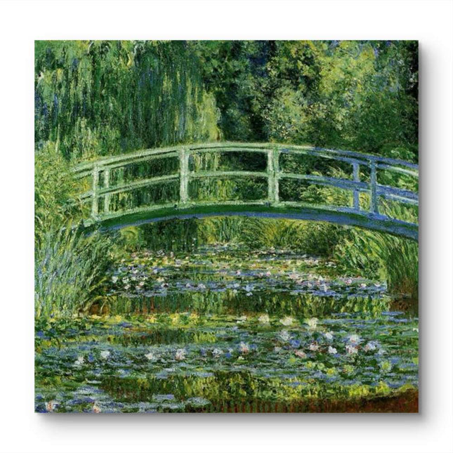 "Claude Monet's 'The Japanese Bridge over Water Lily Pond' - Premium Hand-Painted Oil Reproduction on Canvas"