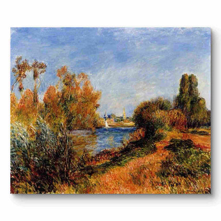 "Pierre-Auguste Renoir's 'Autumn River Landscape' - Premium Hand-Painted Oil Reproduction on Canvas"
