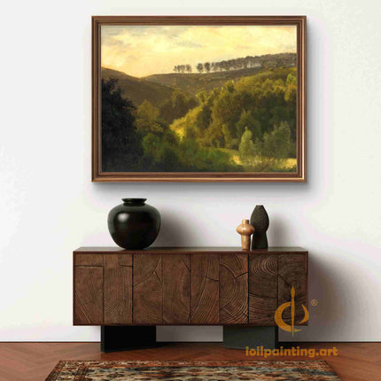 "John Constable's 'Verdant Valley Serenity' - Hand-Painted Landscape Oil Painting Reproduction"