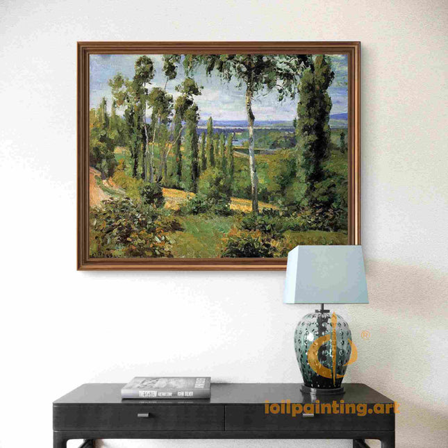 "Camille Pissarro's 'Serene Countryside Landscape' - Hand-Painted Oil Painting Reproduction"