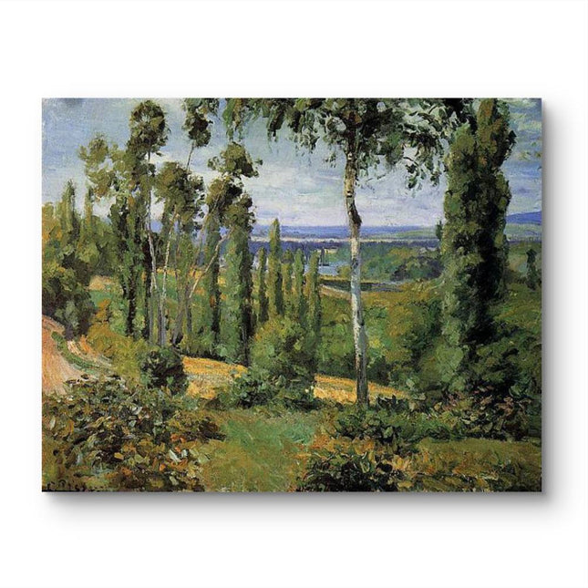 "Camille Pissarro's 'Serene Countryside Landscape' - Hand-Painted Oil Painting Reproduction"