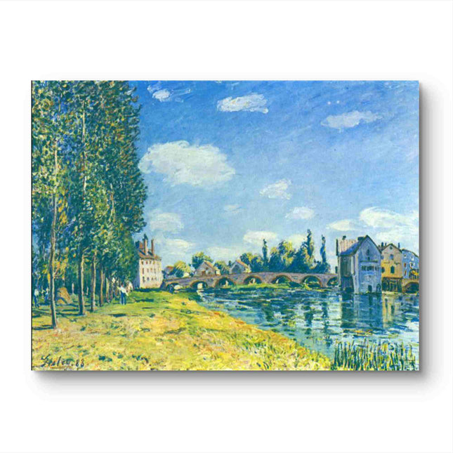 "Alfred Sisley's 'Peaceful Riverside Village' - Hand-Painted Impressionist Oil Painting Reproduction"