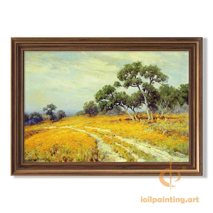 "Julian Onderdonk's Pastoral Landscape Oil Painting Reproduction - Serene Meadow with Winding Path