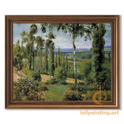"Camille Pissarro's 'Serene Countryside Landscape' - Hand-Painted Oil Painting Reproduction"