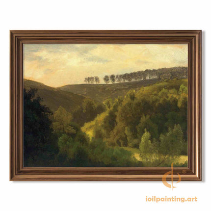 "John Constable's 'Verdant Valley Serenity' - Hand-Painted Landscape Oil Painting Reproduction"
