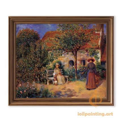 "Pierre-Auguste Renoir's 'Garden Serenity' - Premium Hand-Painted Oil Painting Reproduction"