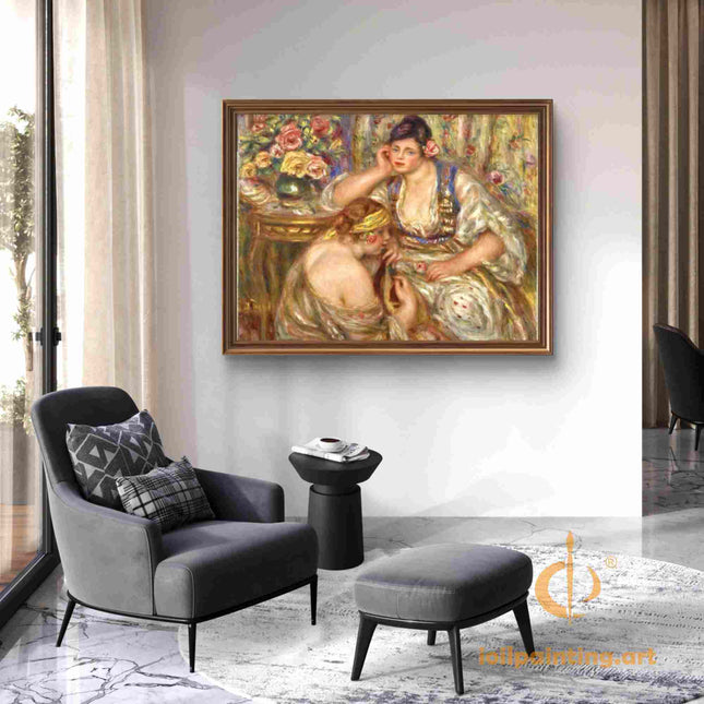 "Pierre-Auguste Renoir's 'Intimate Conversation' - Premium Hand-Painted Oil Painting Reproduction"