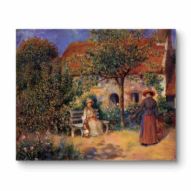 "Pierre-Auguste Renoir's 'Garden Serenity' - Premium Hand-Painted Oil Painting Reproduction"