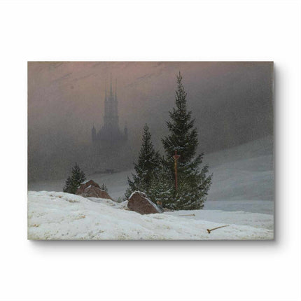 "Caspar David Friedrich's 'Winter Solitude' - Hand-Painted Romantic Oil Painting Reproduction"