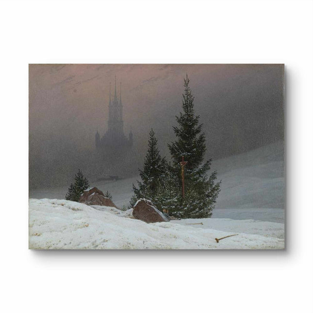 "Caspar David Friedrich's 'Winter Solitude' - Hand-Painted Romantic Oil Painting Reproduction"