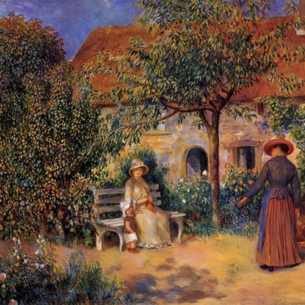 "Pierre-Auguste Renoir's 'Garden Serenity' - Premium Hand-Painted Oil Painting Reproduction"