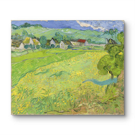 "Vincent van Gogh's 'Sunlit Countryside with Rustic Cottages' - Premium Hand-Painted Oil Reproduction on Canvas"