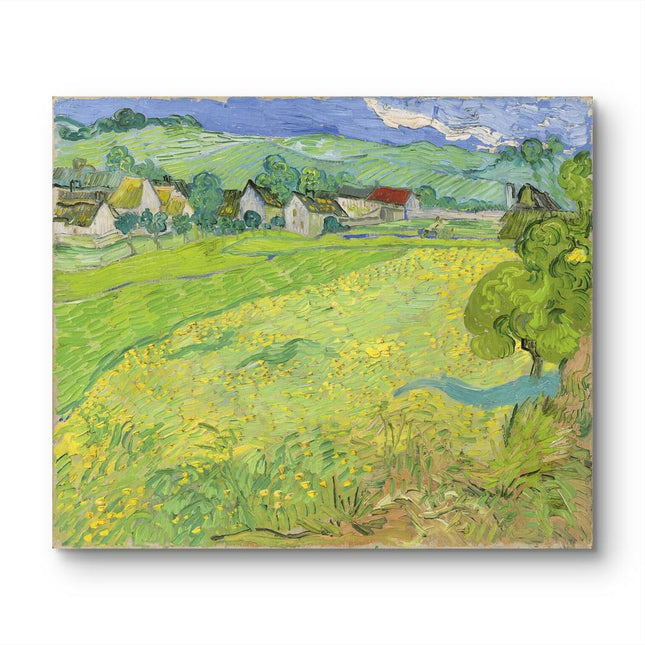 "Vincent van Gogh's 'Sunlit Countryside with Rustic Cottages' - Premium Hand-Painted Oil Reproduction on Canvas"