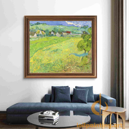"Vincent van Gogh's 'Sunlit Countryside with Rustic Cottages' - Premium Hand-Painted Oil Reproduction on Canvas"