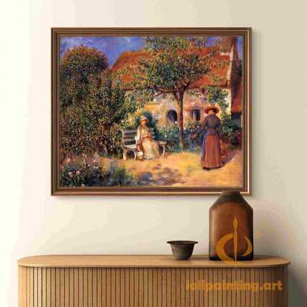"Pierre-Auguste Renoir's 'Garden Serenity' - Premium Hand-Painted Oil Painting Reproduction"