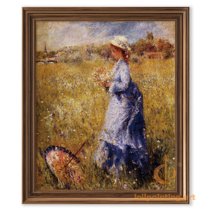 "Pierre-Auguste Renoir's 'Lady in the Flower Field' - Premium Hand-Painted Oil Painting Reproduction"