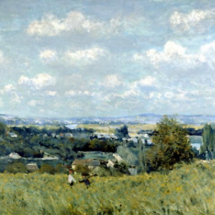 "Alfred Sisley's 'Golden Countryside' - Hand-Painted Impressionist Oil Painting Reproduction"