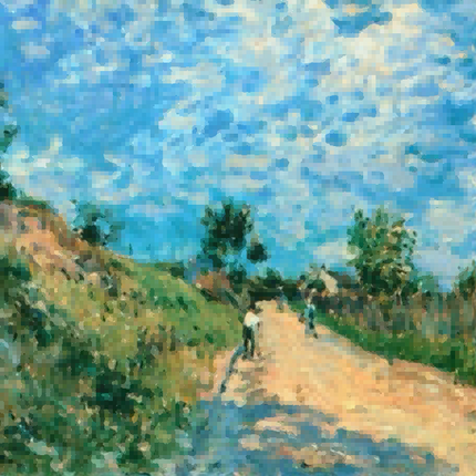 "Alfred Sisley's 'Country Lane in Summer' - Hand-Painted Impressionist Oil Painting Reproduction"