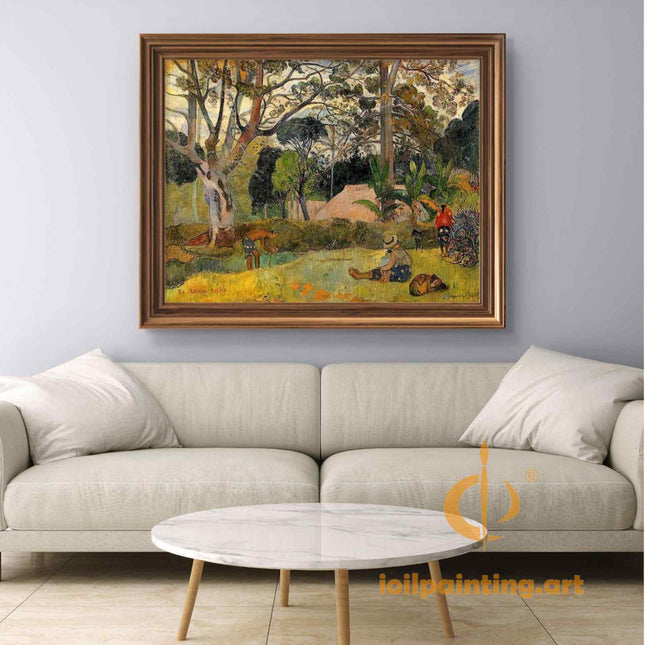 "Paul Gauguin's 'Tropical Idyll' - Premium Hand-Painted Oil Reproduction on Canvas"