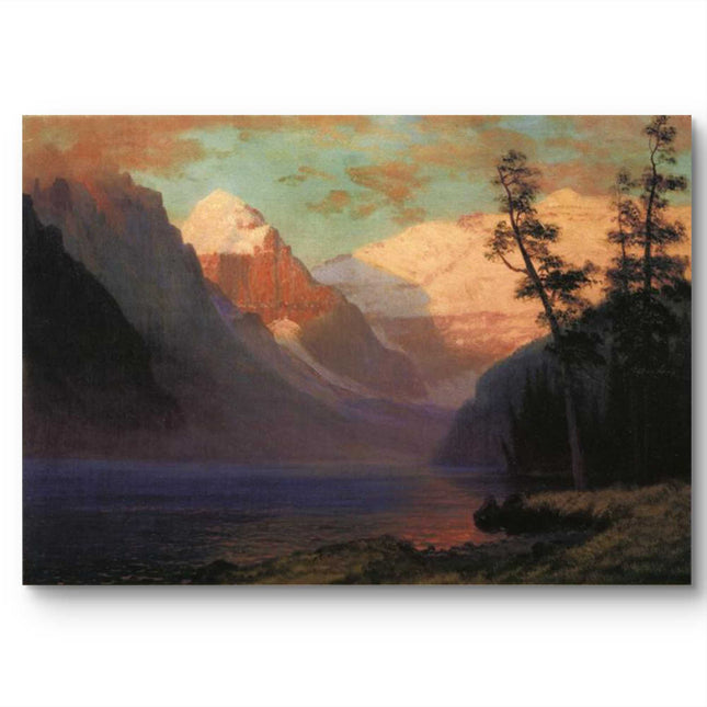 "Albert Bierstadt's 'Golden Mountain Majesty' - Hand-Painted Landscape Oil Painting Reproduction"