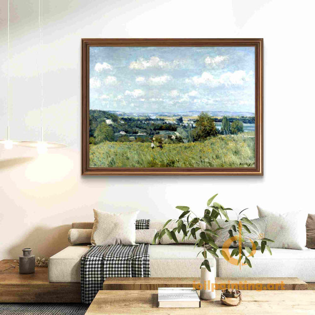 "Alfred Sisley's 'Golden Countryside' - Hand-Painted Impressionist Oil Painting Reproduction"