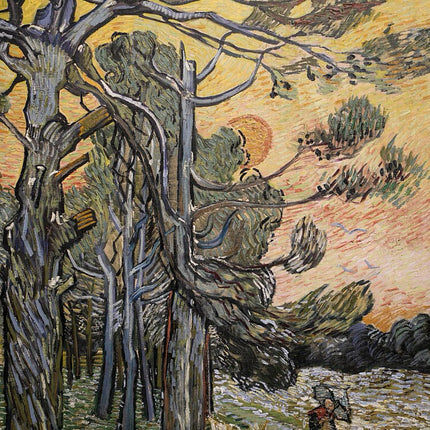 "Vincent van Gogh's 'Pine Trees at Sunset' - Premium Hand-Painted Oil Reproduction on Canvas"