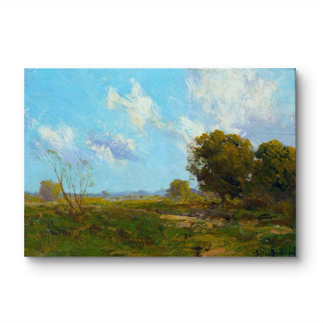 "Julian Onderdonk's 'Serene Meadow with Majestic Oak' Oil Painting Reproduction on Canvas"