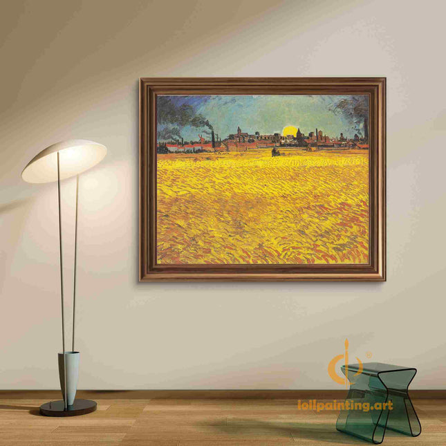 "Vincent van Gogh 'Wheatfield with Auvers in the Background' Museum-Quality Oil Painting Reproduction - Post-Impressionist Masterpiece"