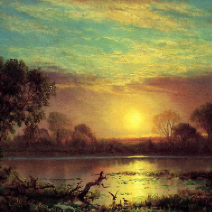 "Claude Monet's 'Sunset Reflections on Water Lilies' - Hand-Painted Impressionist Oil Painting Reproduction"