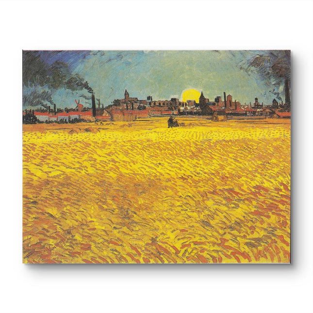 "Vincent van Gogh 'Wheatfield with Auvers in the Background' Museum-Quality Oil Painting Reproduction - Post-Impressionist Masterpiece"