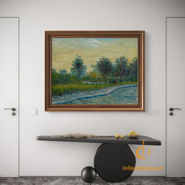 "Vincent van Gogh's 'Country Lane with Trees' - Premium Hand-Painted Oil Reproduction on Canvas"