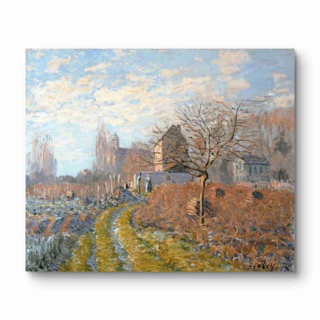 "Claude Monet's 'Winter Countryside' - Hand-Painted Impressionist Oil Painting Reproduction"