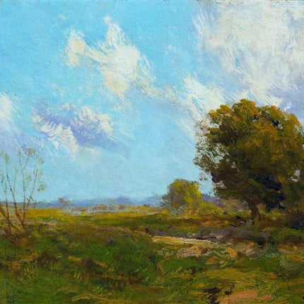 "Julian Onderdonk's 'Serene Meadow with Majestic Oak' Oil Painting Reproduction on Canvas"